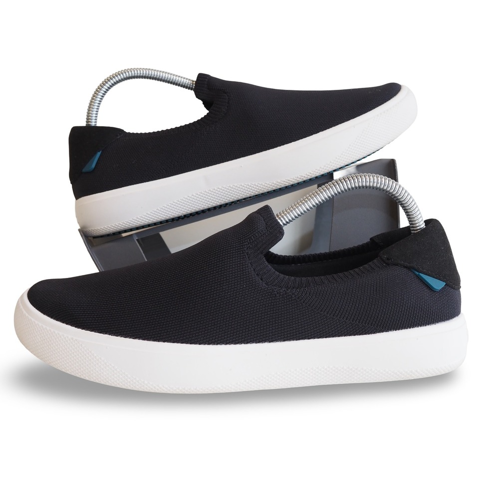 Vessi Boardwalk Slip-On Womens 9 Boulder Black Waterproof Knit Sneakers